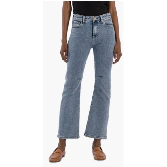 Kut From The Kloth Womens Kelsey Seamed High Waist Ankle Flare Jeans Sz 12 New - Picture 1 of 11